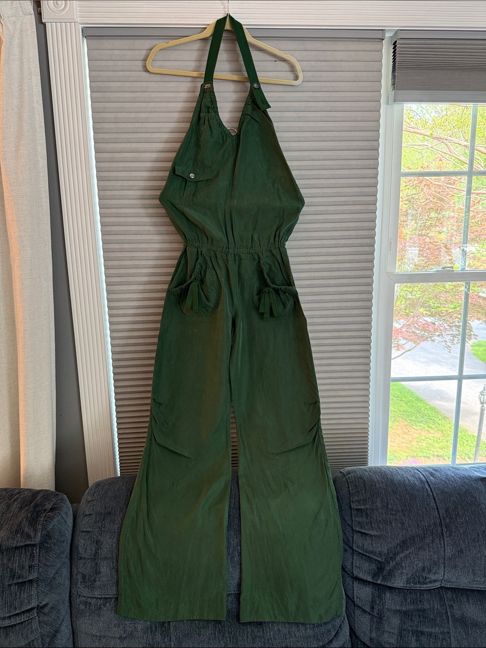 Miss Sixty Women's Green Halter Wide-Leg Jumpsuit